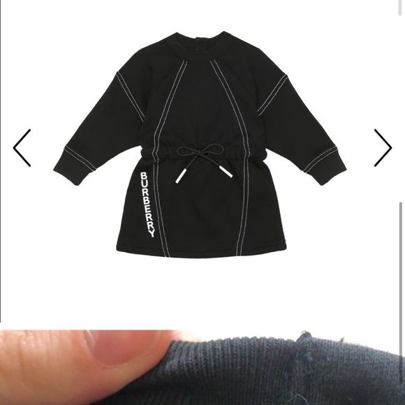 Baby burberry cotton long sleeve dress